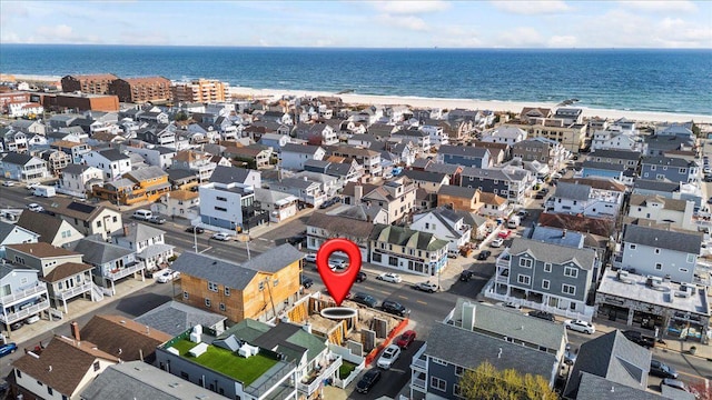 56 Oregon St, Long Beach, NY 11561 - aerial view with a residential view, a beach view, and a water view