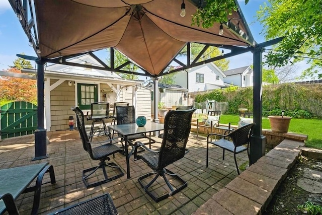 view of patio / terrace with fence and outdoor dining area