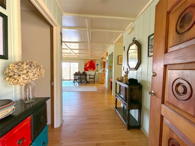hallway featuring light wood-type flooring