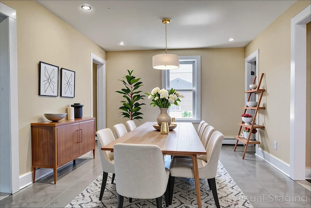 71 Lenox Ave, Congers, NY 10920 - dining room featuring light tile patterned floors, recessed lighting, and baseboards