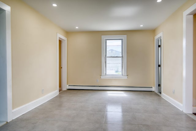 71 Lenox Ave, Congers, NY 10920 - unfurnished room with a baseboard radiator, recessed lighting, and baseboards