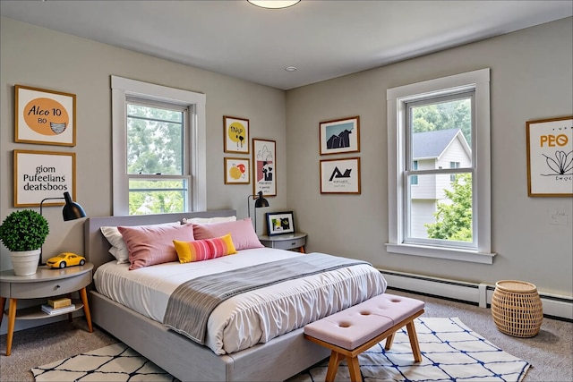 71 Lenox Ave, Congers, NY 10920 - bedroom featuring light carpet and a baseboard heating unit