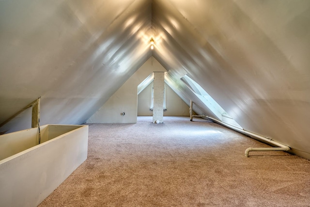 71 Lenox Ave, Congers, NY 10920 - additional living space with carpet, lofted ceiling, and a skylight