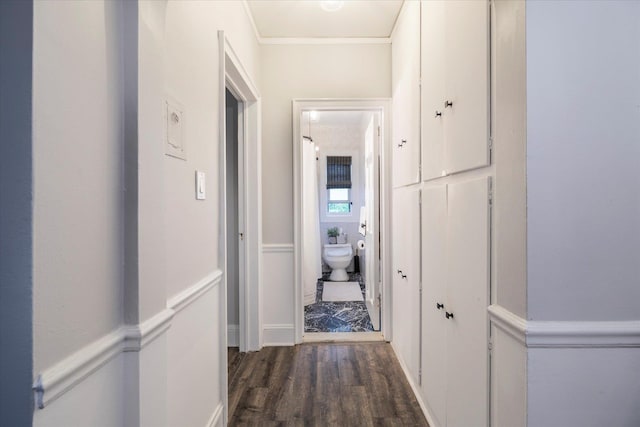 261 Central Ave Unit E4, Lawrence, NY 11559 - corridor with ornamental molding and dark wood finished floors