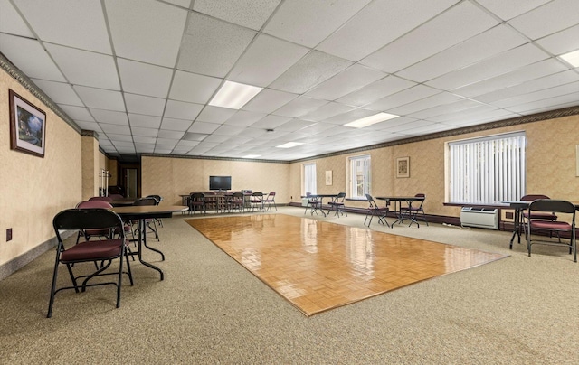 135 Post Ave Unit 5N, Westbury, NY 11590 - interior space with carpet floors, baseboards, and wallpapered walls