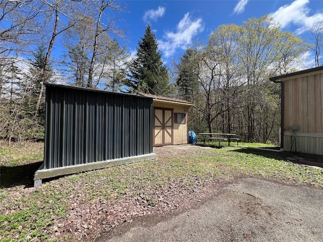 view of shed