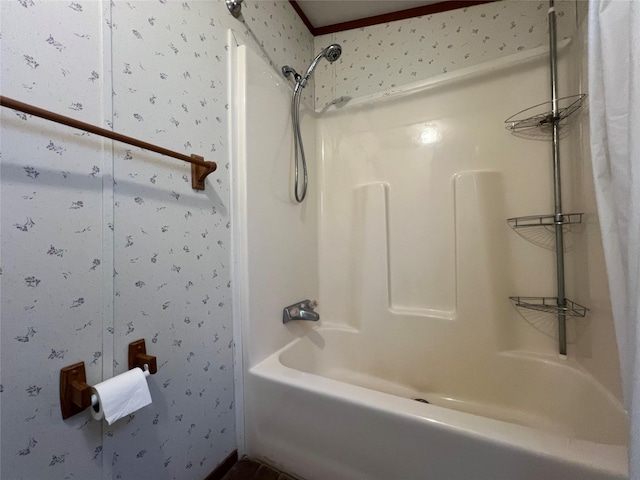 full bathroom featuring shower / bath combination