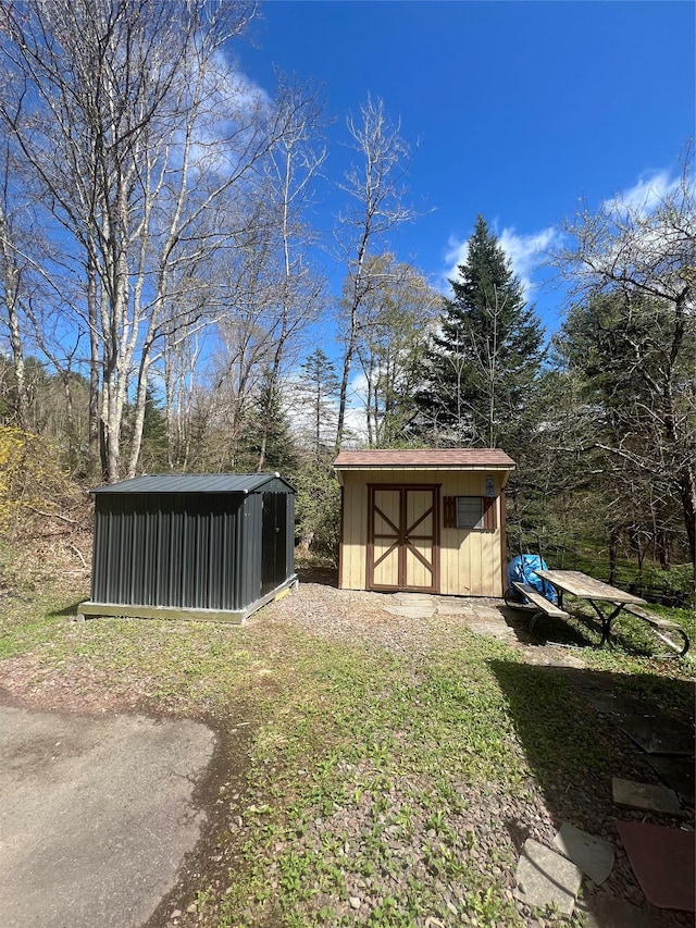 view of shed