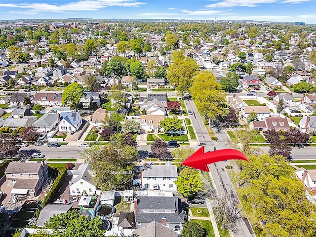aerial view featuring a residential view