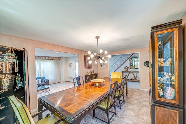 dining room featuring an inviting chandelier