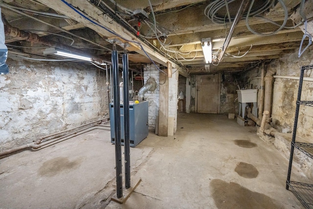 view of unfinished below grade area