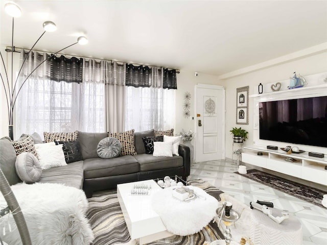 81-56 102nd Rd, Ozone Park, NY 11416 - living area with tile patterned floors