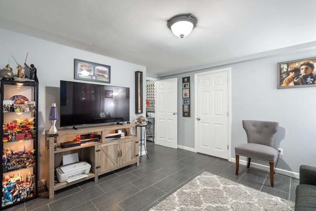 living room with baseboards