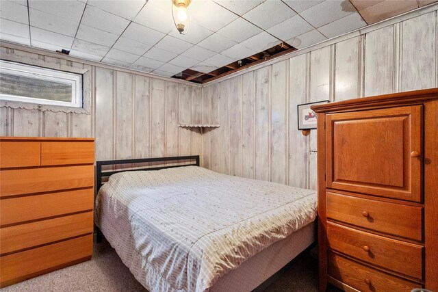1037 Chestnut St, North Valley Stream, NY 11580 - carpeted bedroom with wooden walls