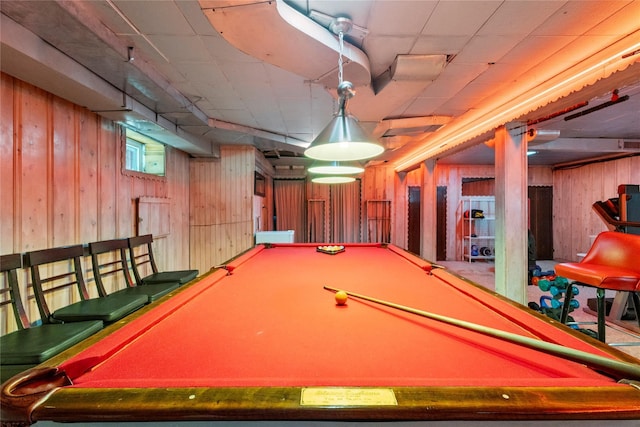 1037 Chestnut St, North Valley Stream, NY 11580 - rec room featuring billiards table and wooden walls