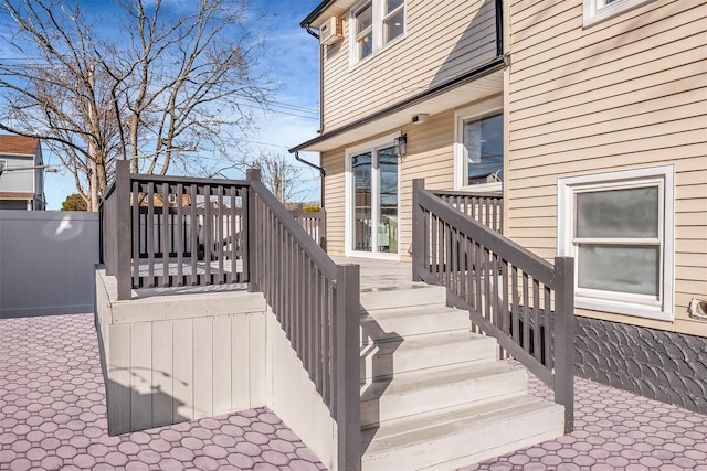 wooden deck with stairs