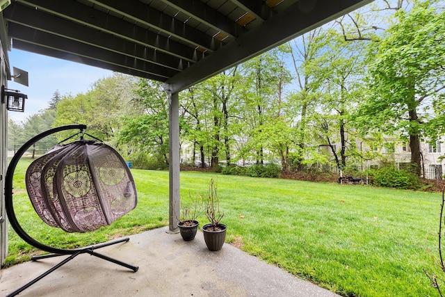 view of yard featuring a patio area