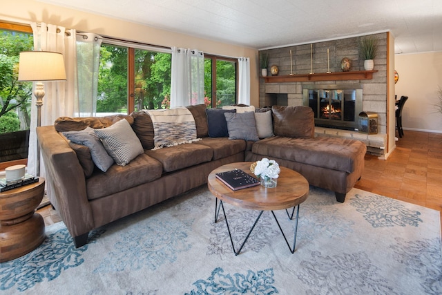 15 Riverview Farm Rd, Ossining, NY 10562 - living area with a large fireplace and baseboards