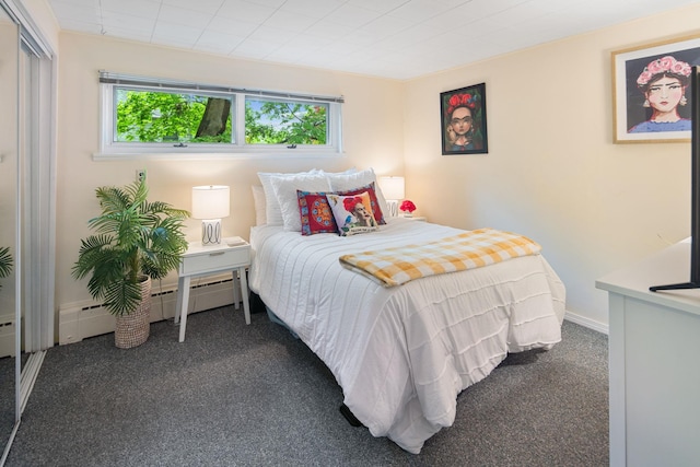 15 Riverview Farm Rd, Ossining, NY 10562 - bedroom with carpet, a baseboard heating unit, and baseboards