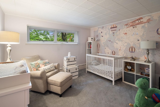 15 Riverview Farm Rd, Ossining, NY 10562 - bedroom featuring carpet floors, a nursery area, and baseboard heating