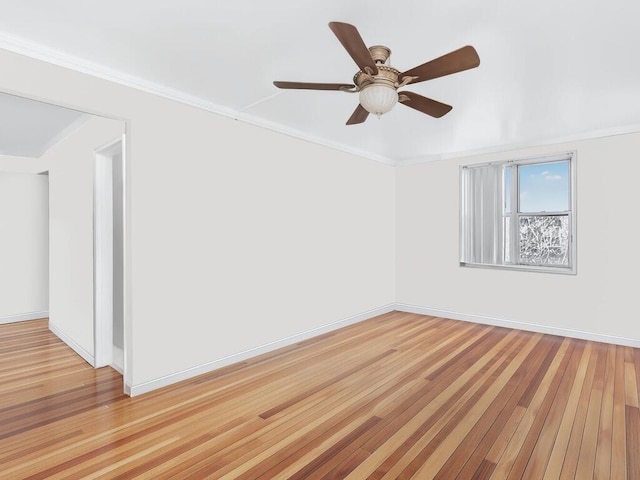 1475 Thieriot Ave Unit 5N, Bronx, NY 10460 - empty room with baseboards, ceiling fan, crown molding, and light wood-style flooring