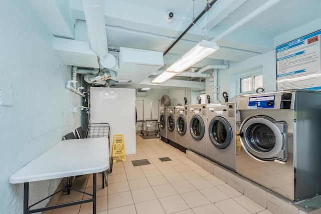 1475 Thieriot Ave Unit 5N, Bronx, NY 10460 - community laundry room featuring separate washer and dryer and tile patterned floors