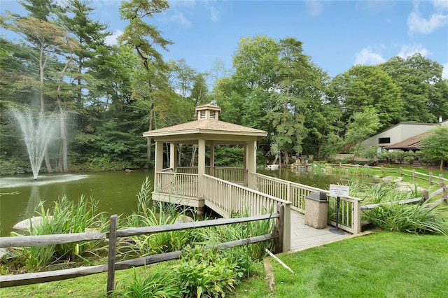 185 Old Pond Ct Unit 185, Jericho, NY 11753 - dock area with a gazebo and a water view