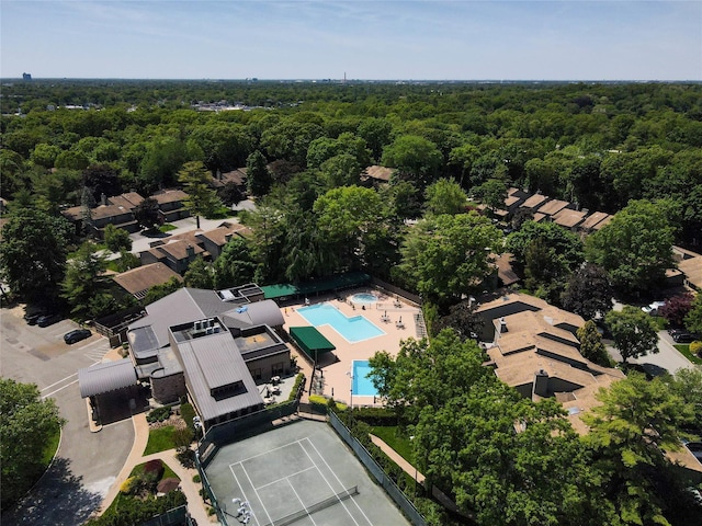 185 Old Pond Ct Unit 185, Jericho, NY 11753 - drone / aerial view of a pool and a forest