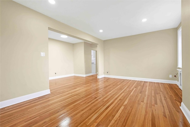 25-40 Union St Unit 6B, Flushing, NY 11354 - spare room with recessed lighting, baseboards, and light wood finished floors