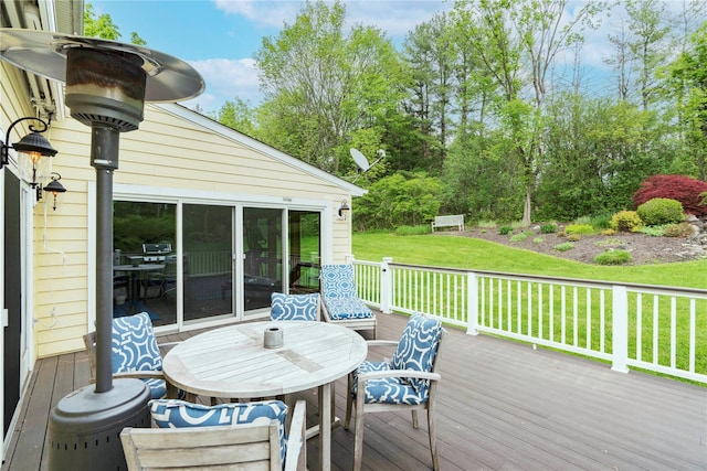 16 Charlotte Dr, Lagrangeville, NY 12540 - wooden terrace featuring a yard and outdoor dining space