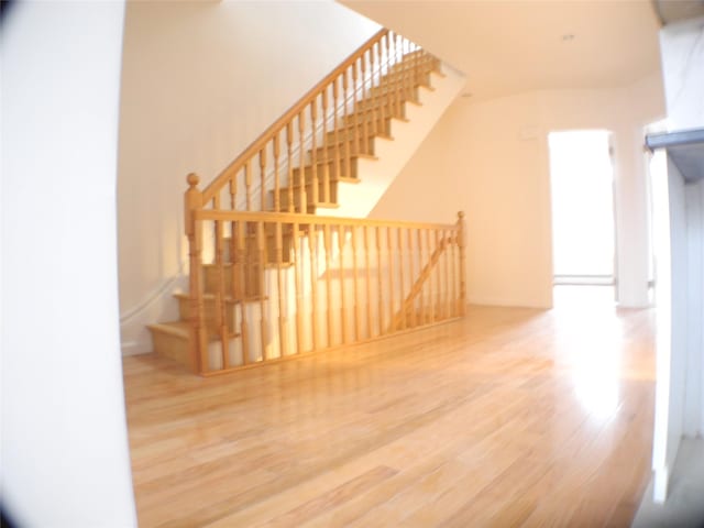 237 Madison St, Brooklyn, NY 11216 - staircase with wood finished floors