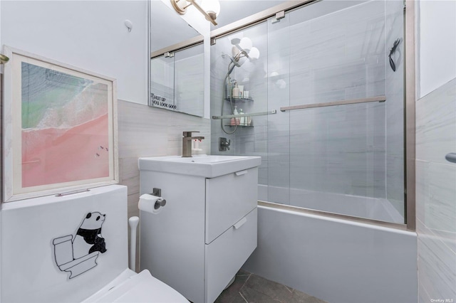9820 62nd Dr Unit G15, Rego Park, NY 11374 - bathroom featuring vanity and shower / bath combination with glass door