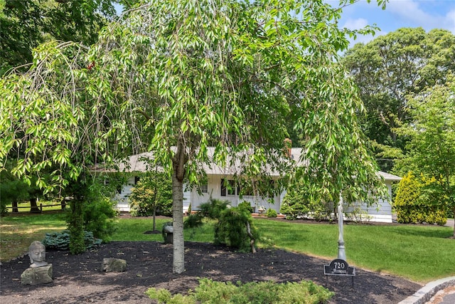 720 Midwood Rd, Cutchogue, NY 11935 - view of property hidden behind natural elements with a front yard