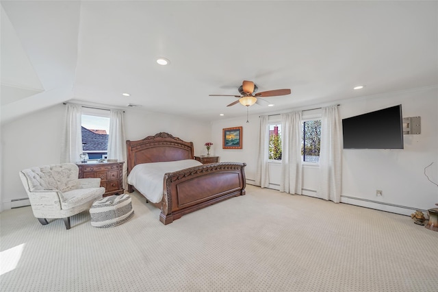 86 Jefferson Ave, Island Park, NY 11558 - bedroom with light colored carpet, multiple windows, and a baseboard radiator