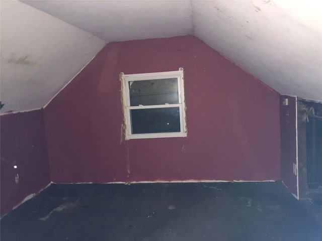 bonus room with vaulted ceiling
