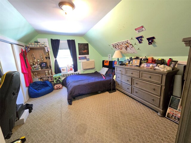 221-15 112th Ave, Queens Village, NY 11429 - carpeted bedroom featuring vaulted ceiling
