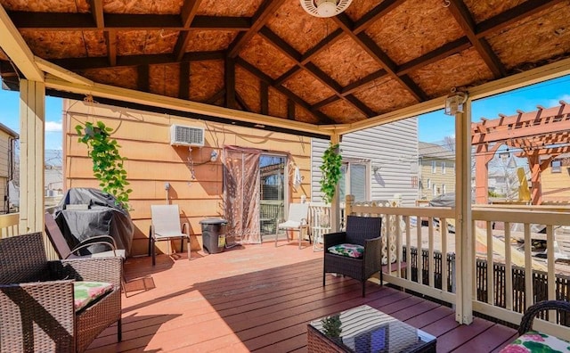 deck featuring a gazebo