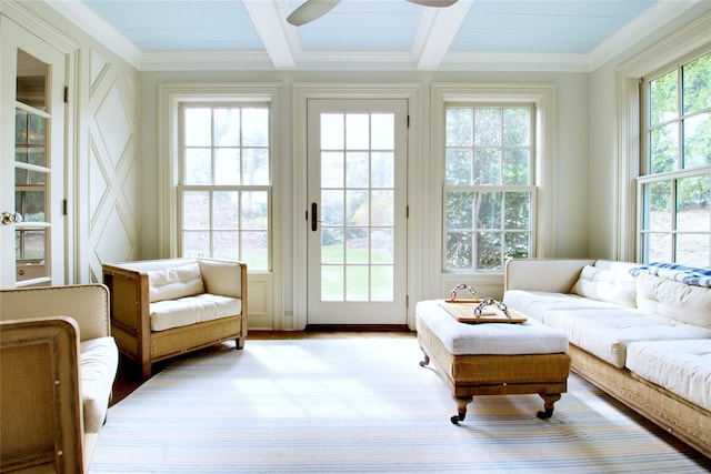 52 Northwoods Rd, Manhasset, NY 11030 - sunroom with french doors and beam ceiling