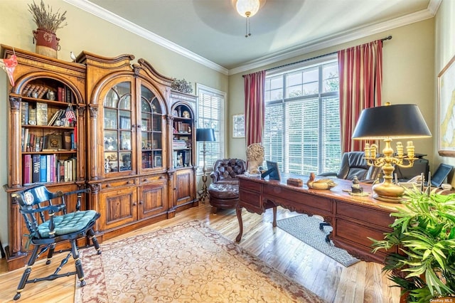 1640 Grandview Dr, Orient, NY 11957 - office space with light wood finished floors and crown molding