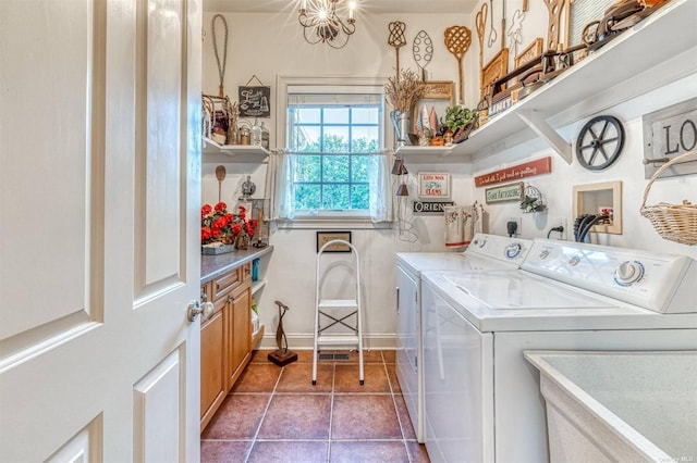 1640 Grandview Dr, Orient, NY 11957 - washroom with washer and clothes dryer and tile patterned floors