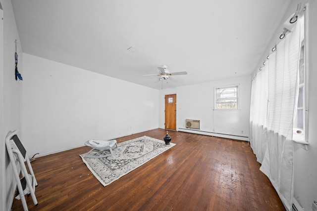 172-11 Horace Hadring Expy, Flushing, NY 11365 - living area with a ceiling fan, hardwood / wood-style flooring, and a baseboard radiator