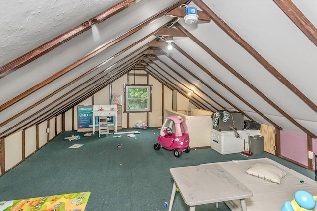 view of unfinished attic