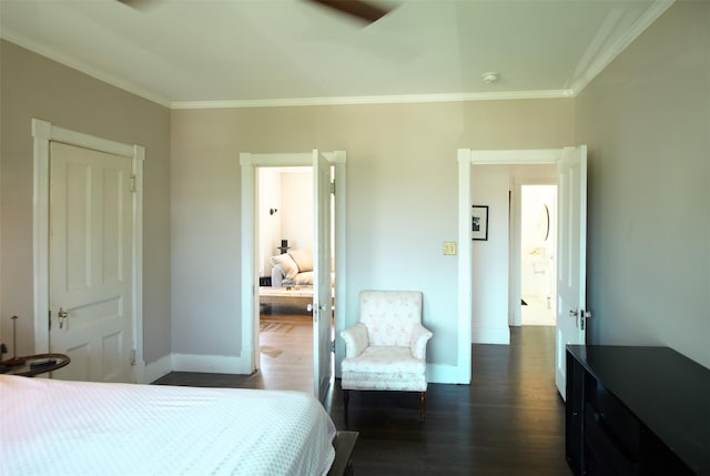 80 Clifton Ave, Kingston, NY 12401 - bedroom with crown molding and dark wood finished floors