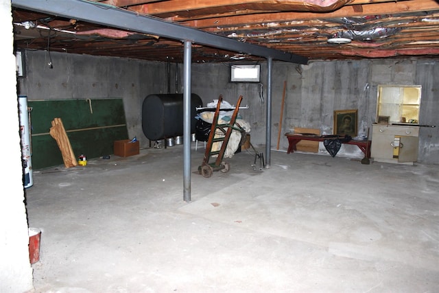 basement featuring heating fuel