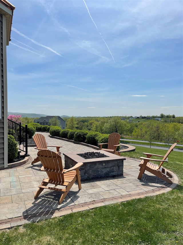 54 Fox Hill Run, Rock Tavern, NY 12575 - view of patio / terrace with an outdoor fire pit