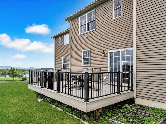 54 Fox Hill Run, Rock Tavern, NY 12575 - back of property with a yard and a deck with mountain view