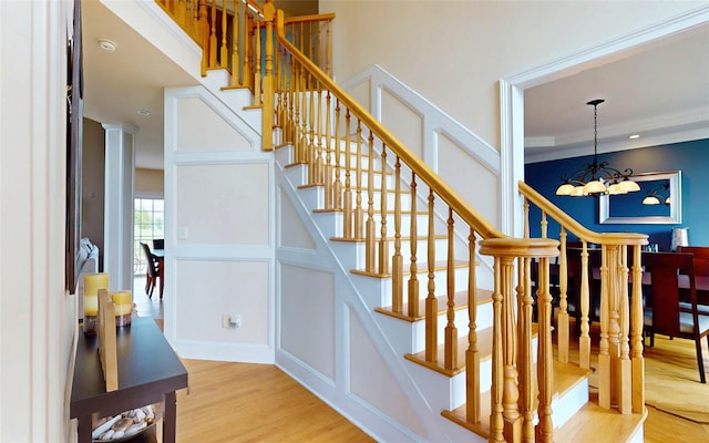54 Fox Hill Run, Rock Tavern, NY 12575 - staircase featuring wood finished floors, a chandelier, and recessed lighting