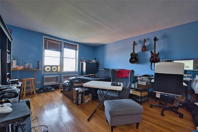 office area featuring hardwood / wood-style flooring