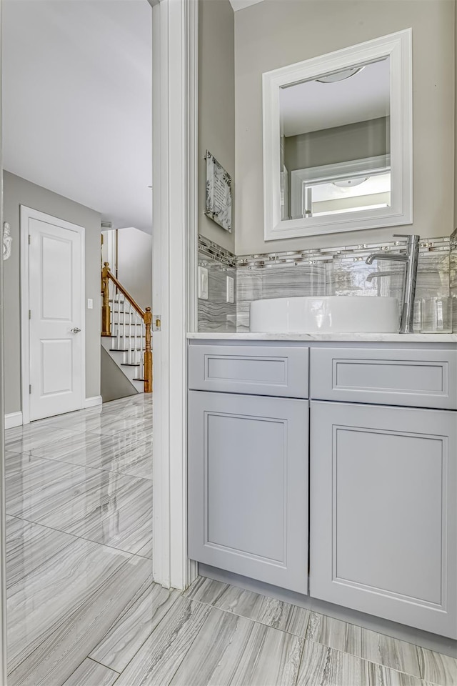104 W Maple Ave, Monsey, NY 10952 - bathroom featuring vanity and tile walls