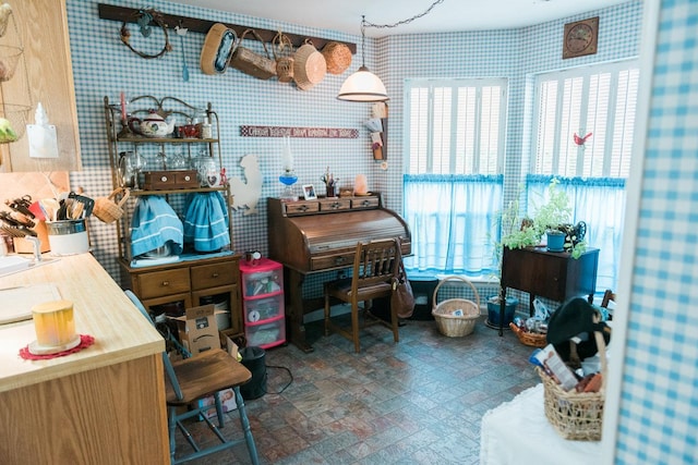 3 Cloister Ln, Middle Island, NY 11953 - miscellaneous room featuring wallpapered walls